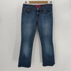 Express Jeans Womens 27 Blue Denim Laboratory X2  Y2K Low Rise VTG 28.5” hemmed